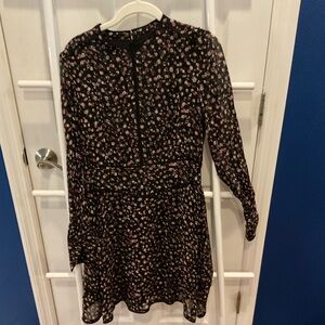 All Saints Black & Pink Floral Dress NWT 566